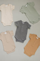 Vanilla Organic Cotton Ribbed Snap Bodysuit