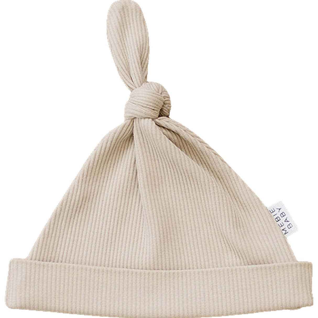 Oatmeal Organic Ribbed Newborn Knot Hat