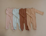 Pale Pink Organic Cotton Ribbed Zipper