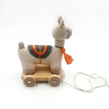 Wooden Toy with  Plush Llama - Pull Along