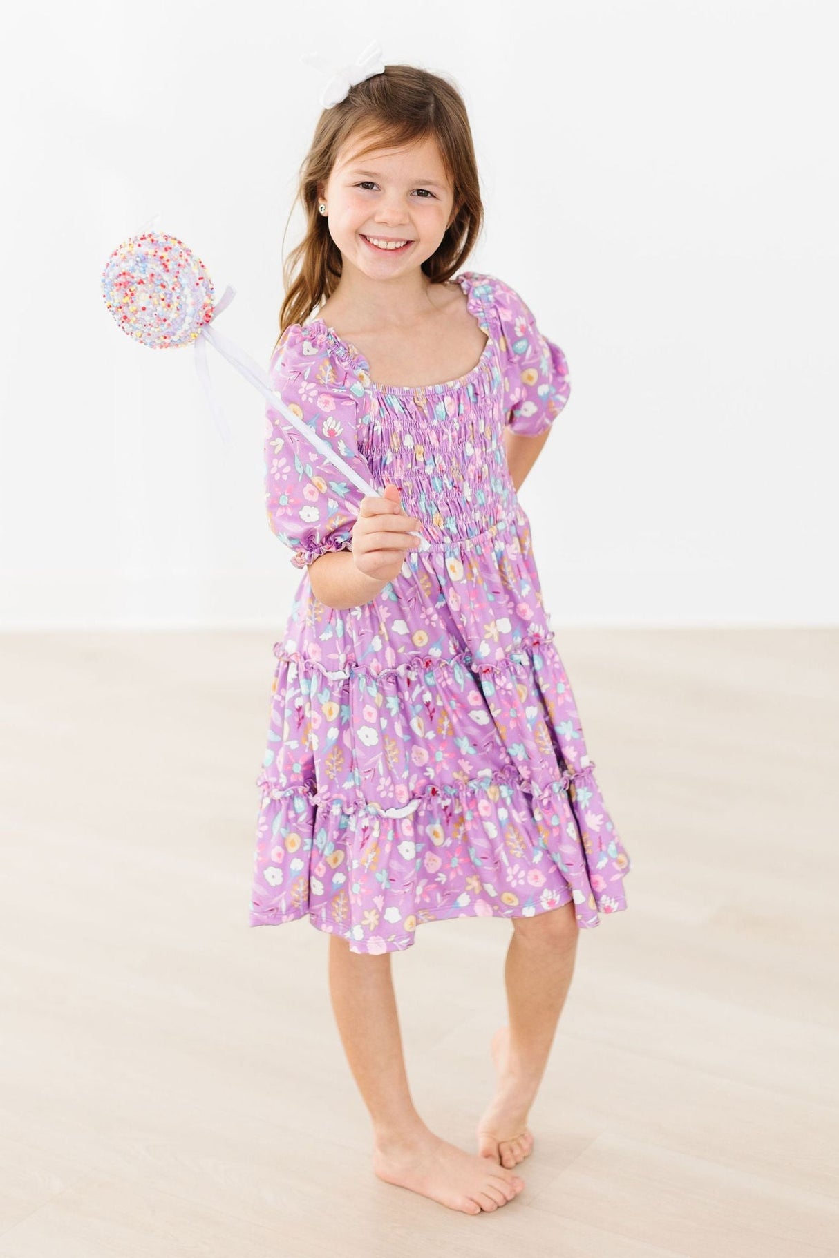 Playful Posy Smocked Ruffle Dress