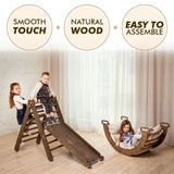 3in1 Montessori PlaySet for Toddlers: Arch + Slide + Cushion - Chocolate