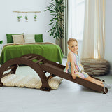 3in1 Montessori PlaySet for Toddlers: Arch + Slide + Cushion - Chocolate