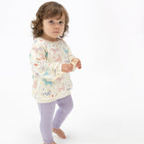 Puffy Oversized Sweatshirt And Rib Legging - Fun Unicorns