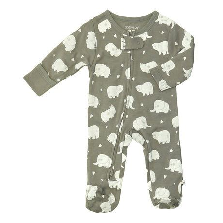 Animal Thunder Zipper Footie 0-3mo - HoneyBug 