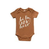 Hi I'm New Here Organic Baby Bodysuit - HoneyBug 