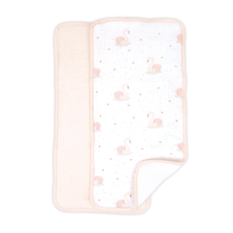 French Swan 2 Pk Burp Cloth Set