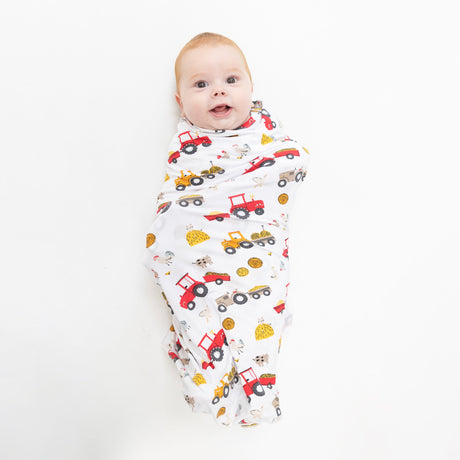 Swaddle Blanket - Happy Tractors