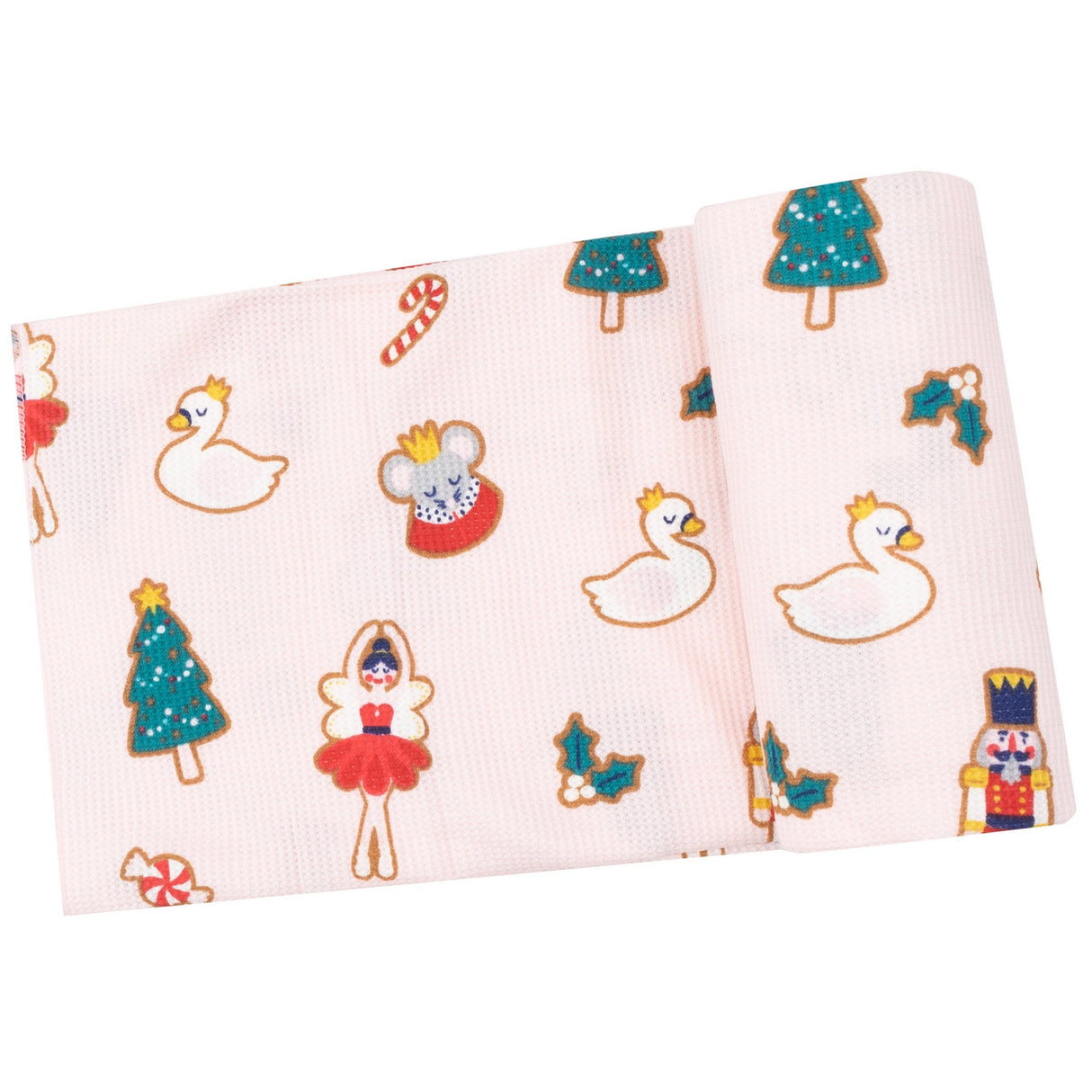 Swaddle Blanket - Sugar Plum Fairy Christmas Cookie  Pink