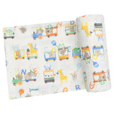 Swaddle Blanket - Animal Train