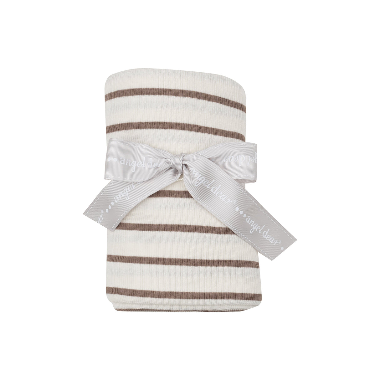 Swaddle Blanket - Brown Rib Stripe