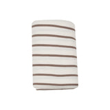 Swaddle Blanket - Brown Rib Stripe