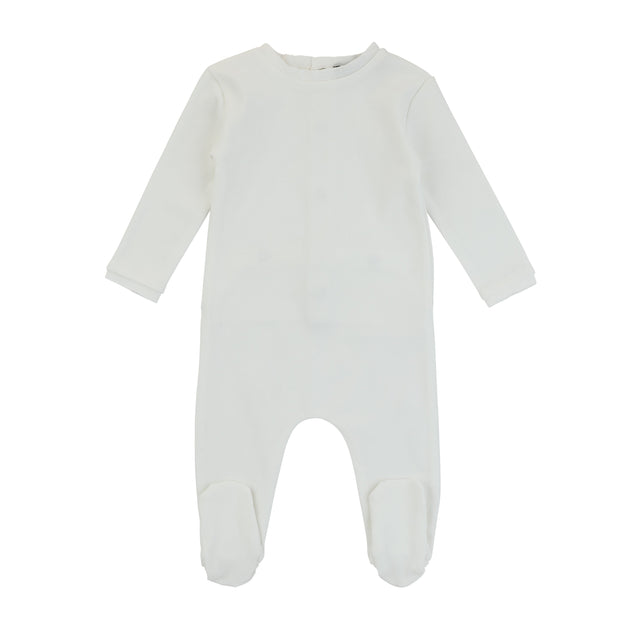 Raw Edge Trim Footie, Ivory Boy - HoneyBug 