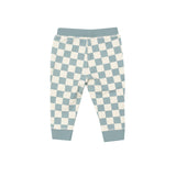 Raglan Sweatshirt And Jogger Set - Checkerboard Gray Mist