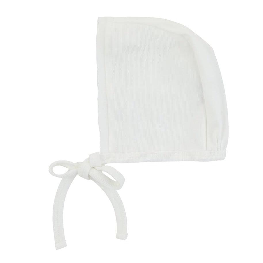 Raw Edge Trim Bonnet, Ivory   Boy - HoneyBug 