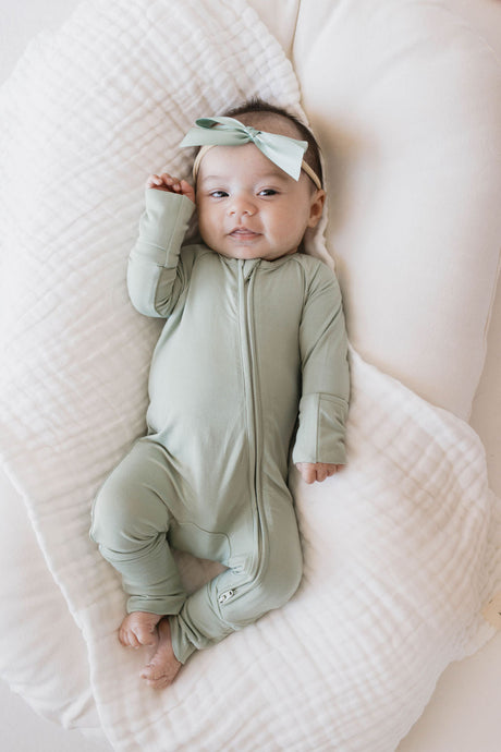 Bamboo Zip Pajamas | Pistachio