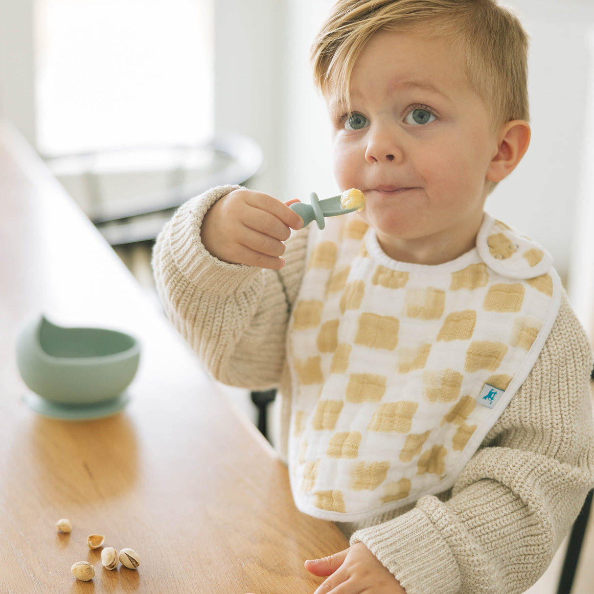 Cotton Muslin Classic Bib 3 Pack - Adobe Checker