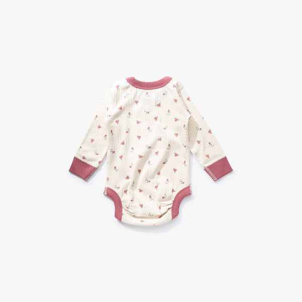 Winter Rose Long Sleeve Bodysuit - HoneyBug 