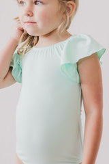 Pastel Green S/S Flutter Sleeve Leotard