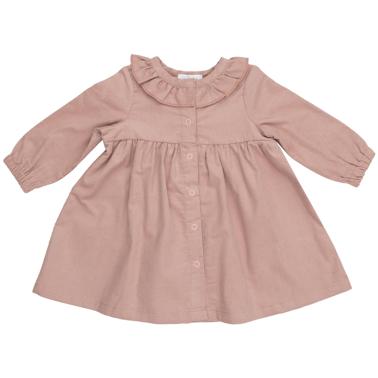 Ruffle Neck Dress - Solid Misty Rose