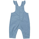 Front Pocket Ruffle Overall - Solid Glacier Lake