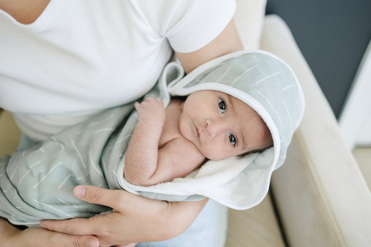 Desert Sage Muslin Hooded Towel