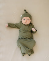 Olive Bamboo Newborn Knot Hat