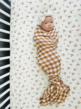 Gingham Muslin Swaddle Blanket