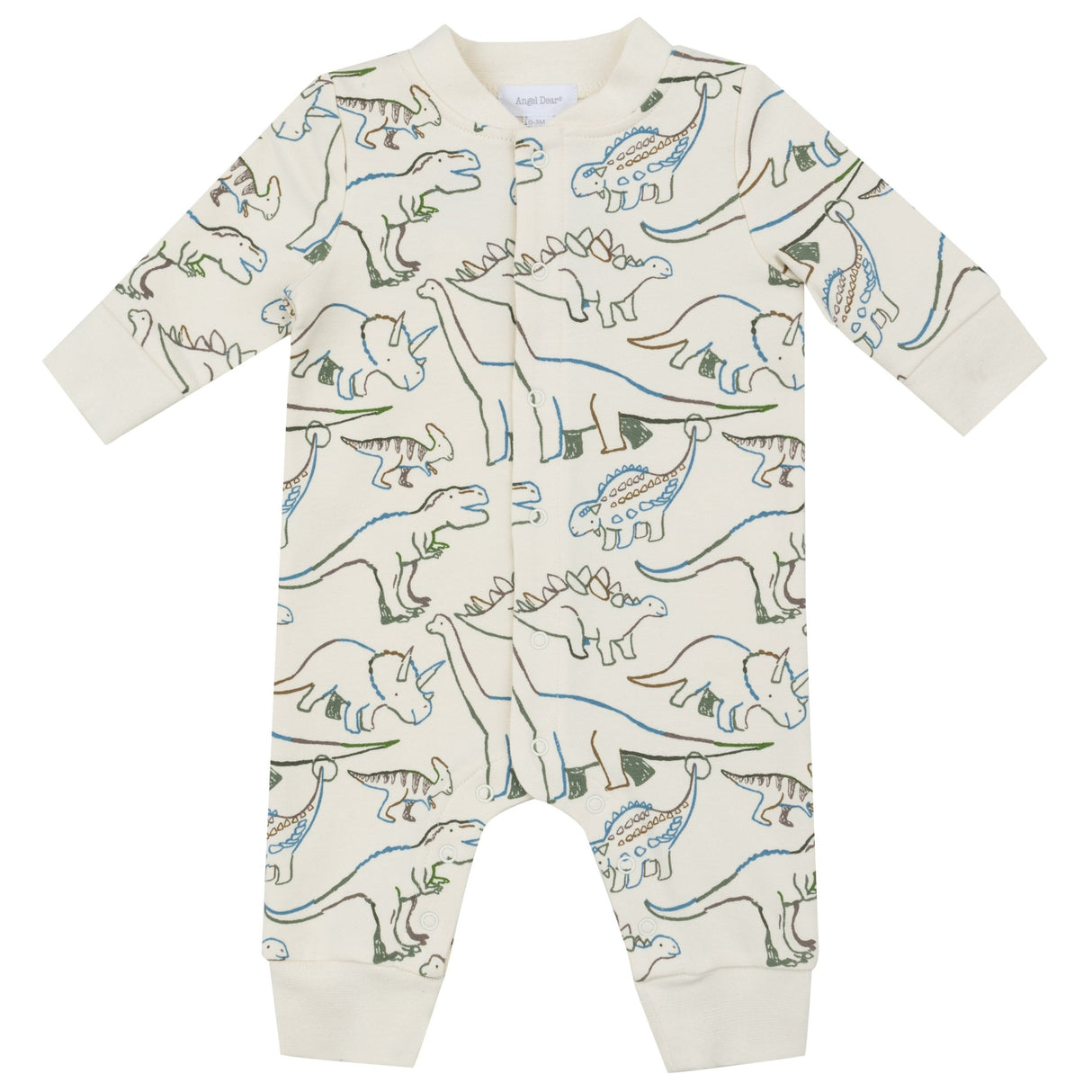 Baseball Collar Romper - Artsy Dinos