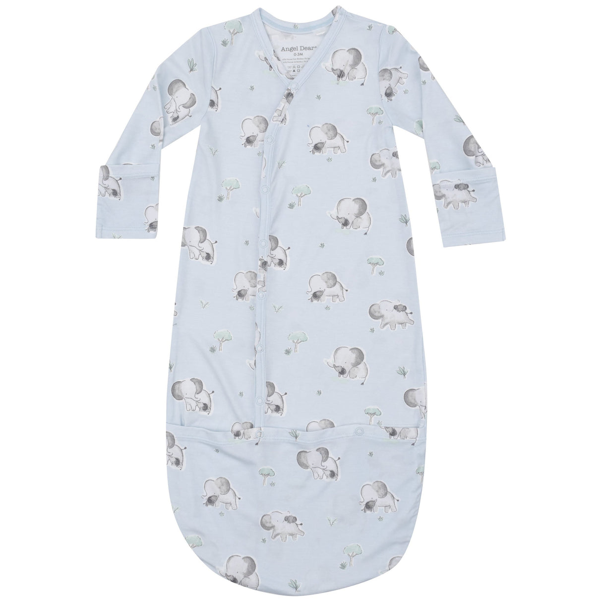 Bundle Gown - Gray Elephants - Blue