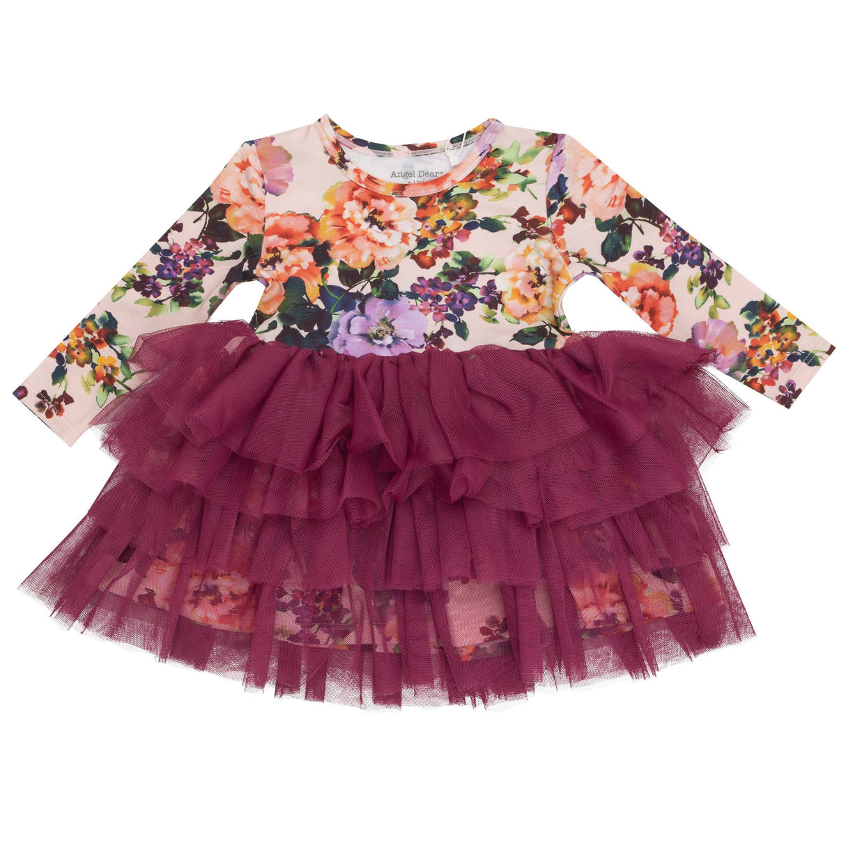 L/S Layered Tulle Dress - Autumn Rose