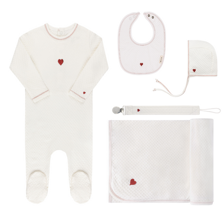 Cotton - Embroidered Heart and Star Collection -Deluxe Take Me Home Sets - HoneyBug 