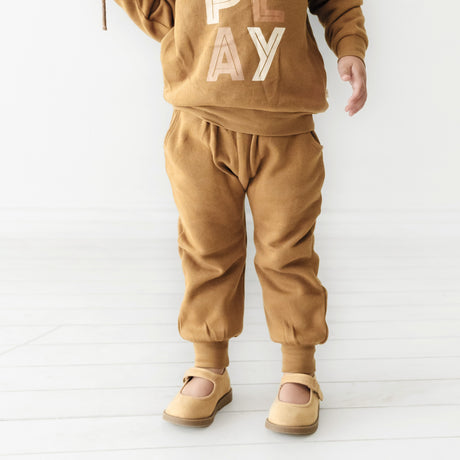 Organic Baby Toddler Jogger Pants - Tan