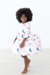 Figure Skate 3/4 Sleeve Twirl Dress