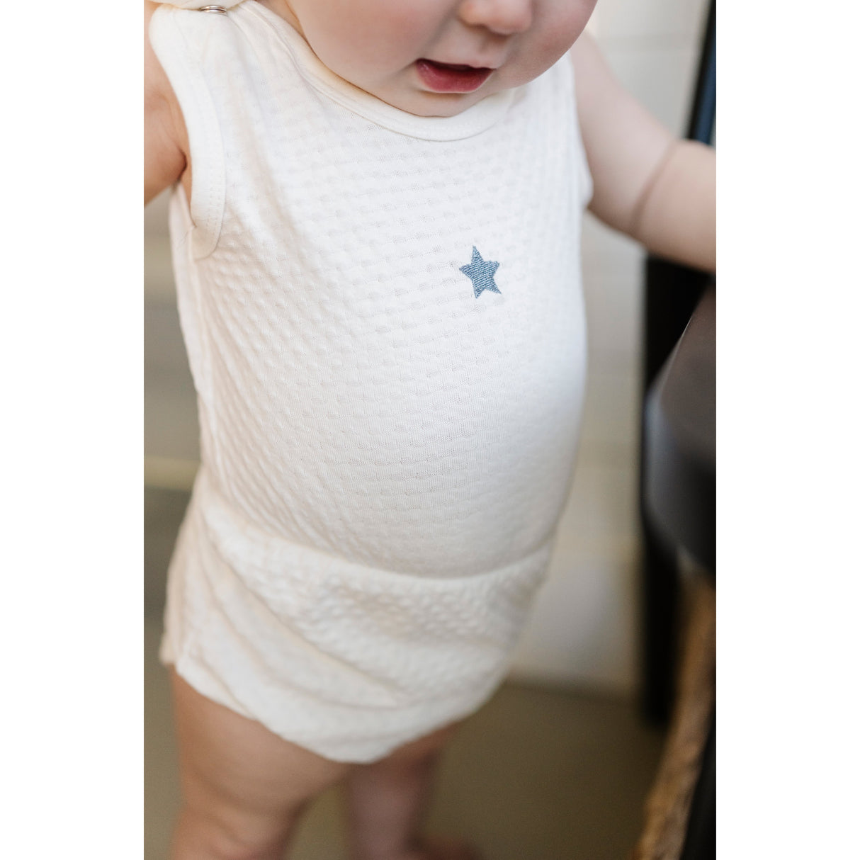 Cotton - Embroidered Heart and Star Collection-Romper - HoneyBug 