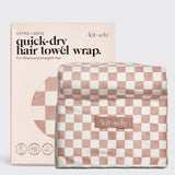 XL Quick-Dry Hair Towel Wrap - Checker - HoneyBug 