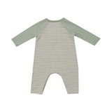 L/S Raglan Henley Romper - Desert Sage Stripe