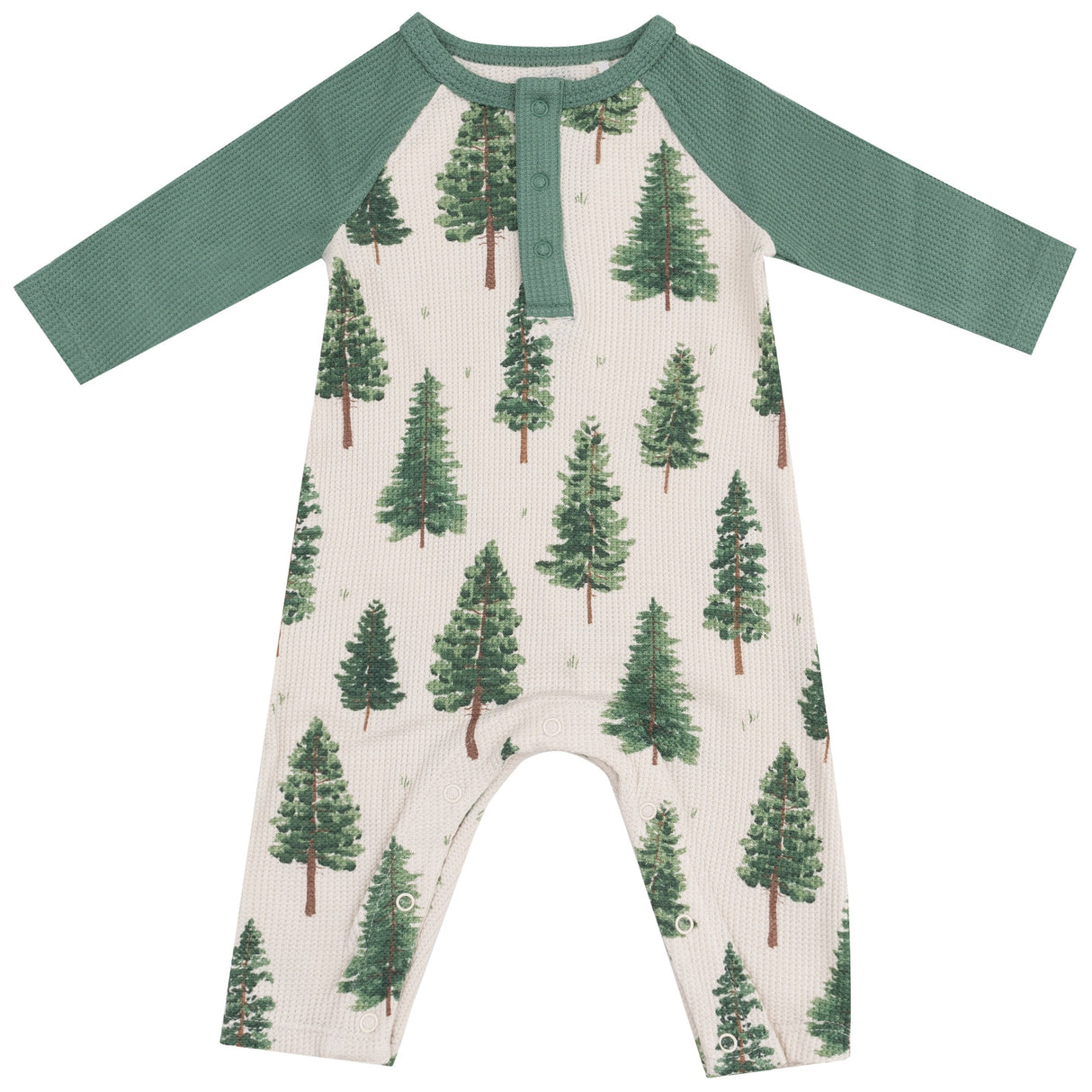 L/S Raglan Romper - Forest Trees