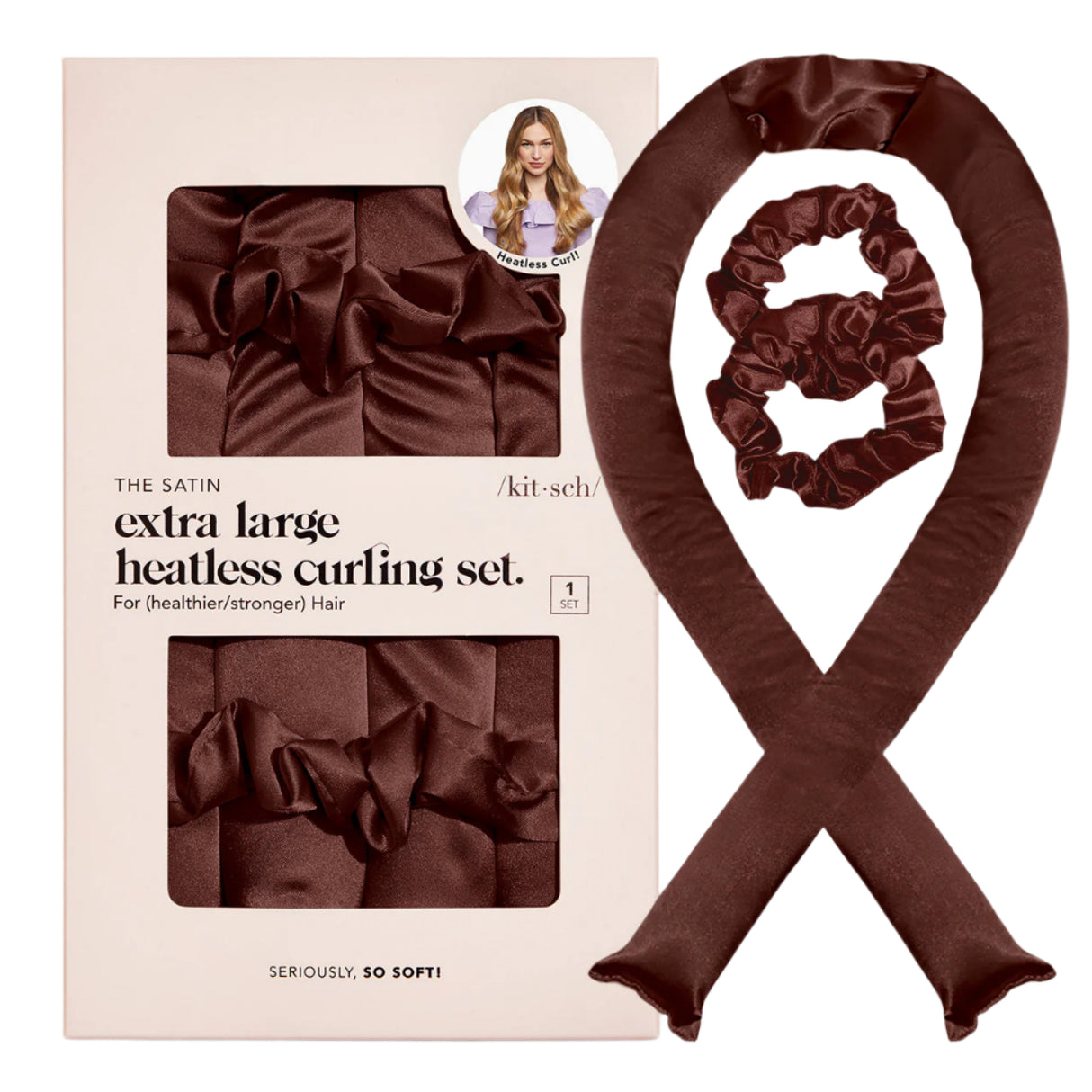 XL Heatless Hair Curler - Chocolate - HoneyBug 