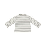 Polo L/S Shirt - Modal Rib Stripe - Desert Sage