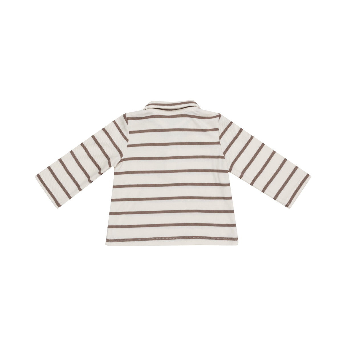 Polo L/S Shirt - Brown Rib Stripe