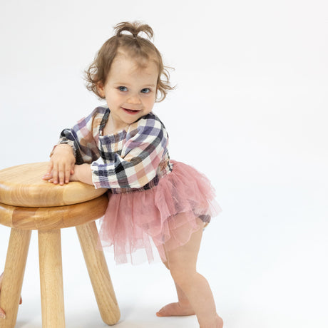 Long Sleeve Bubble Tutus - Harvest Plaid