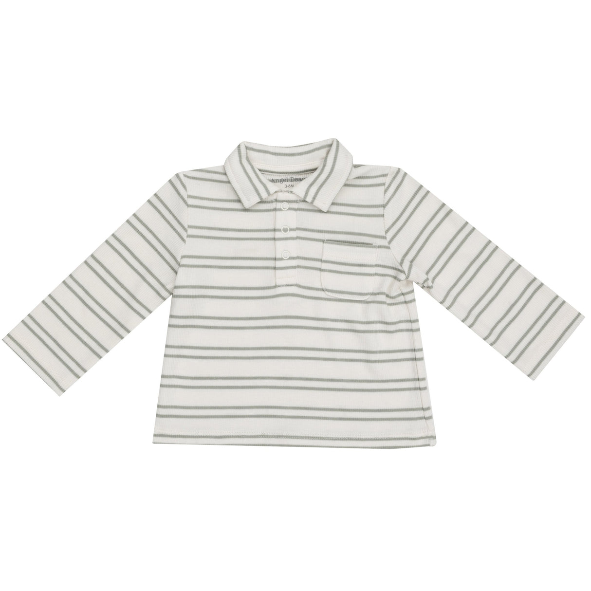 Polo L/S Shirt - Modal Rib Stripe - Desert Sage