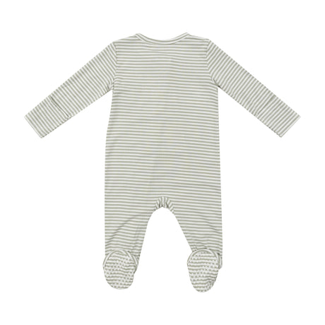 2 Way Zipper Footie - Desert Green Stripe