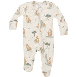 2 Way Zipper Footie - Giraffe Families