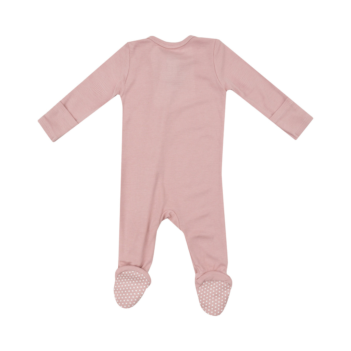 2 Way Zipper Footie - Solid Silver Pink