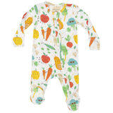 2 Way Zipper Footie - Fall Veggies