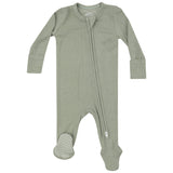 2 Way Zipper Footie - Solid Desert Sage