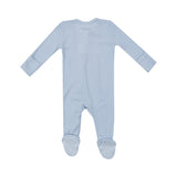 2 Way Zipper Footie - Solid Subdued Blue