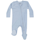 2 Way Zipper Footie - Solid Subdued Blue